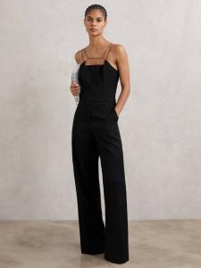 Olara Jumpsuit с цепными деталями Reiss, Black