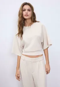 Мягкая на ощупь базовая футболка с коротким рукавом Stradivarius, Stone