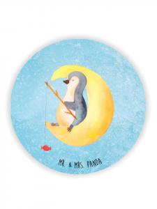 Mr. & Mrs. Panda Магнит на холодильник «Пингвин Луна» без надписей, ледяного синего цвета