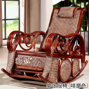 Fantasy Кресло-качалка из ротанга для балкона, кофейный цвет