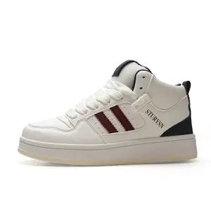 STUR YSN Высокие женские кроссовки для скейтбординга, белые и бордовые