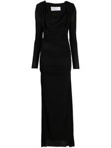 Giuseppe Di Morabito драпированное платье макси с воротником-хомутом, черный