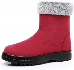 Женские зимние ботинки с флисом, теплые ботильоны до середины икры, повседневные утепленные ботинки на молнии, ортопедические, мягкая обувь на осень для женщин Generic, #C09-Red