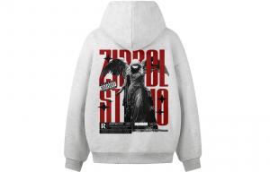 Толстовка Unisex Hooded Moderate Heavyweight ZIAREL, белый heather серый