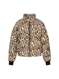 Женская куртка бежевого цвета с разноцветными вставками faina