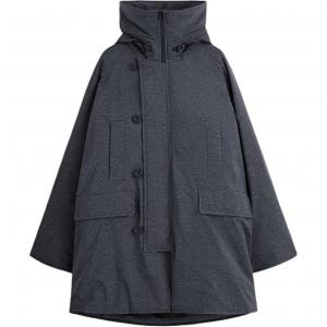 COS Пуховик мужской темно-серый с капюшоном Moderate