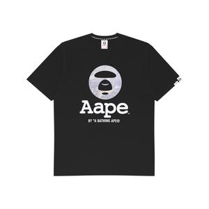 Футболка Aape из хлопка с принтом логотипа, черная BKX
