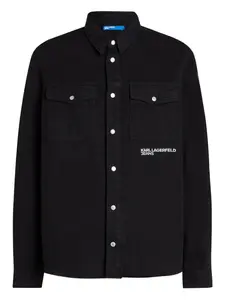 Джинсовая рубашка Karlism с надписью Karl Lagerfeld Jeans, черный