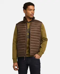 Мужской складной водонепроницаемый стеганый жилет Timberland, шоколадный коричневый