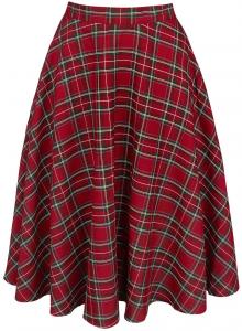 Юбка средней длины Hell Bunny Irvine Skirt, красный