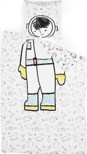 Детское постельное белье SLEEPWISE 140x200 | Комплект детского постельного белья из 2 предметов с наволочкой 65x65 см | Очень мягкий детский комплект постельного белья из микрофибры на молнии | Астронавт Sleepwise
