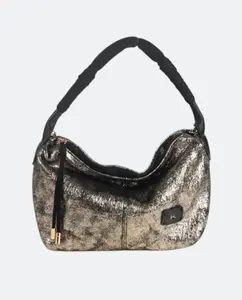 Сумка через плечо с металлическим эффектом и двумя ручками Kbas, золотой