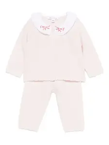 Вязаный боди с вышитым воротничком Tartine Et Chocolat, розовый