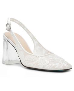 Женские туфли-лодочки Ninah с ремешком на щиколотке Betsey Johnson, Ivory/Clear