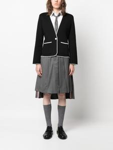 Жакет с контрастной отделкой и поясом Thom Browne, черный