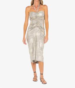 Платье Dalia Midi в стиле металлик с эффектом потертости JBQ, металлик