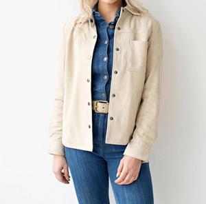 Дакота замшевая рубашка-пиджак в бежевом цвете Amsterdam Heritage