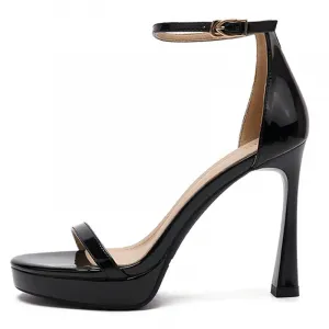 Lan Miao Женские сандалии на одной застежке черные, цвет Black