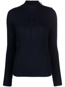 LIU JO джемпер в рубчик с высоким воротником, синий