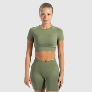 SMILODOX Женская укороченная рубашка Elna Khaki