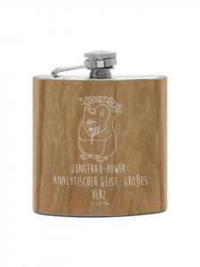 Mr. & Mrs. Panda Фляжка Flachmann Hummeln Kleeblatt mit Spruch in Braun