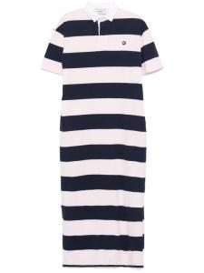 Coperni полосатое платье макси, розовый