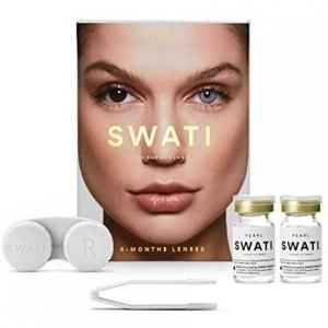 Контактные линзы SWATI Cosmetics жемчужно-серого цвета 0,0 диоптрий, базовая кривая 8,7 мм, диаметр 14,20 мм