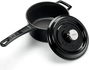 Кастрюля LAVA Metal Ø 16 см 135 л, чугунная, черная LVYSOS16K2B LAVA METAL