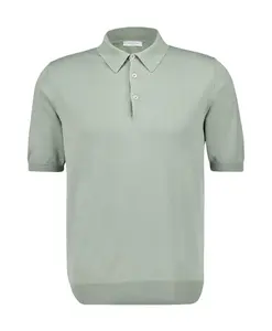 Хлопковая рубашка-поло цвета шалфея Boglioli, зеленый