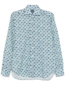 Рубашка Barba с цветочным принтом, синий