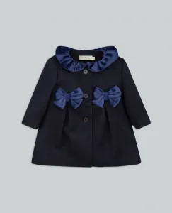 Детское пальто из сукна с бархатными лентами Fina Ejerique, синий