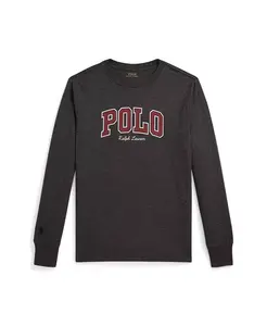 Мальчиковая футболка с логотипом, хлопок, с длинным рукавом, размеры 8-20 Polo Ralph Lauren, серый