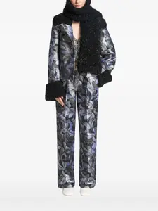 Шарф с эффектом металлик Dries Van Noten, черный