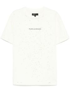 Футболка с прорезями Purple Brand, белый