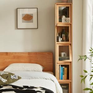 Lin'S Home Furnishing Комод для спальни из массива дуба, серия Yuyou LH261, с ящиками и откидной дверцей, натуральный цвет