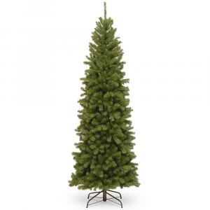 Национальная лесная компания 7,5 футов. Тонкая искусственная рождественская елка North Valley Ель Карандаш National Tree Company, зеленый