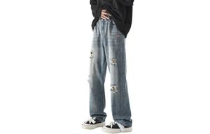 WARRIOR Джинсы Unisex Blue [Free DIY Badge] Moderate Straight Fit