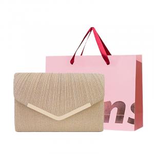 Клатч WHEELY BABY треугольный с золотой отделкой шампань