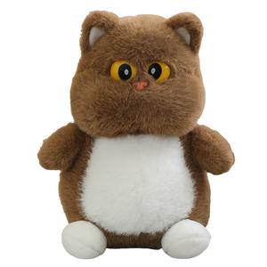Милый и очаровательный плюшевый кот с большими глазами и колокольчиком, высота 23см/35см/45см MLING, коричневый