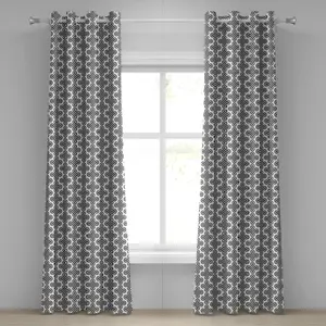 Штора с кельтским узором ABAKUHAUS, мотивы старинных ирландских узлов в симметричном европейском культурном стиле, декоративные двухпанельные шторы, 280 см x 245 см, цвет белый/черный Abakuhaus