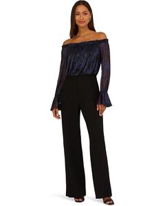 Женский комбинезон Adrianna Papell Crinkle Crepe, Navy/Black