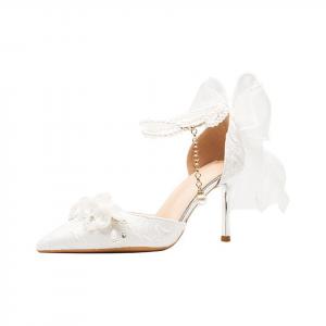 Туфли на высоком каблуке женские белый Hkcp