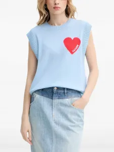 Топ без рукавов с принтом FROM FUTURE, синий