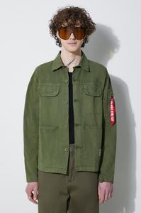 Хлопковая рубашка в стиле колор-блок Alpha Industries, зеленый