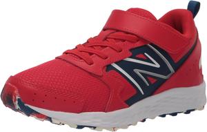 Кроссовки New Balance детские унисекс Fresh Foam 650 V1 с эластичными шнурками и верхней застежкой, белый/красный