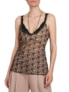 Кружевной многослойный топ The Attico, цвет Champagne Black