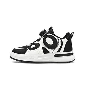 Противоскользящие амортизаторы с износостойкими свойствами. Детские кроссовки для скейтбординга средней высоты. D&W, черный/белый