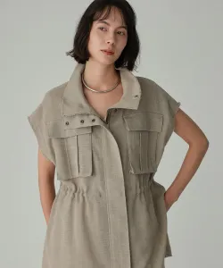 Военный жилет, напоминающий лён Babylone, цвет Beige 55