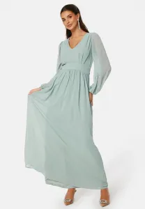 Платье из шифона с длинными рукавами и v-образным вырезом, для особых случаев. Bubbleroom, Green