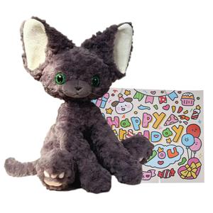 Домашняя минималистичная современная тканевая плюшевая кошка Devin Rolling Cat Dolls плюшевая кукла высота 40см Dolls and bears dance, зеленый/черный